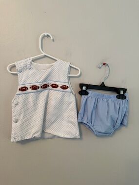 Cypress Row Blue Polka Dot Football Set